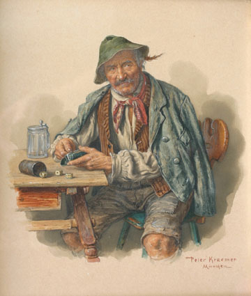 A bavarian dice-player in a public-house