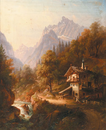Hochromantische Szenerien aus den bayrischen Alpen   -   Ein Paar Gemälde