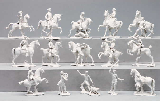 A collection of figures from the 'Nymphenburg red Hunt'