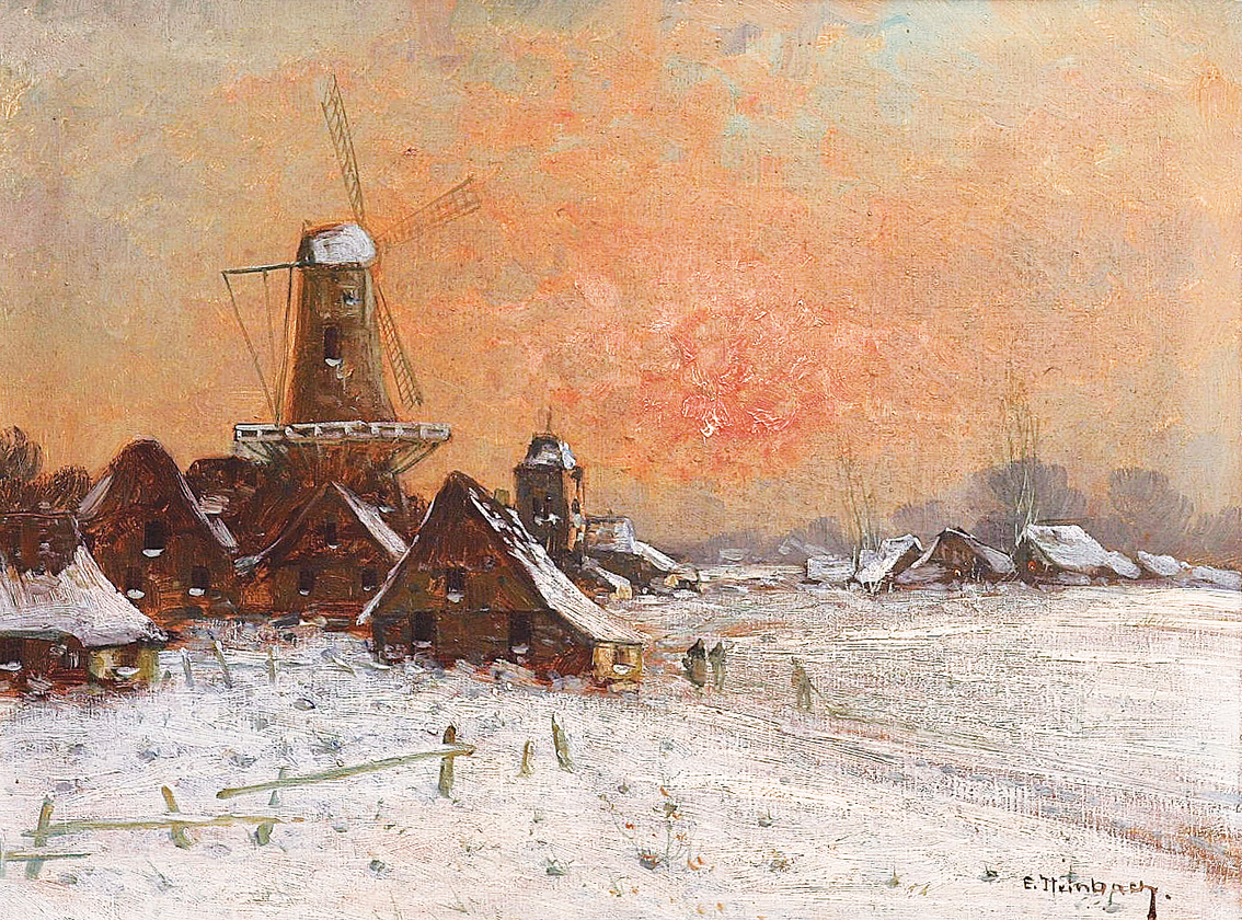 "The village Rahlstedt near Hamburg in wintertime (19th century)"