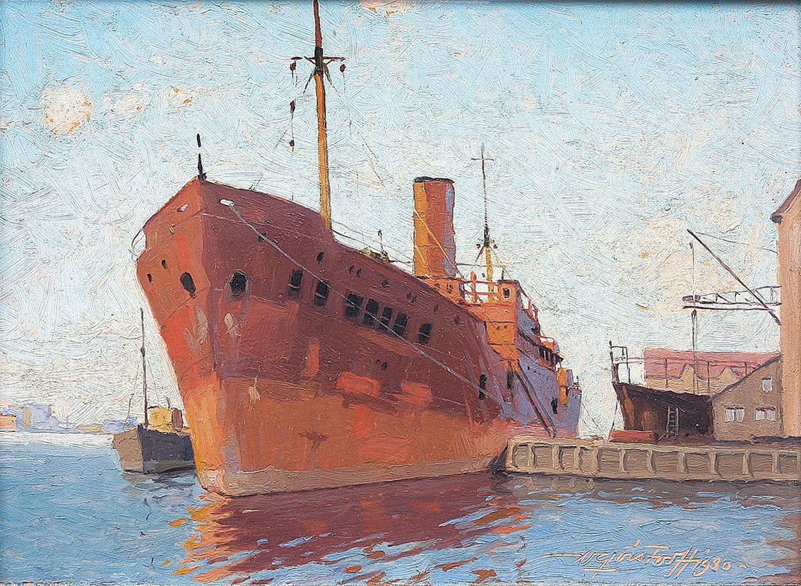 A cargo at the harbour quay (II)