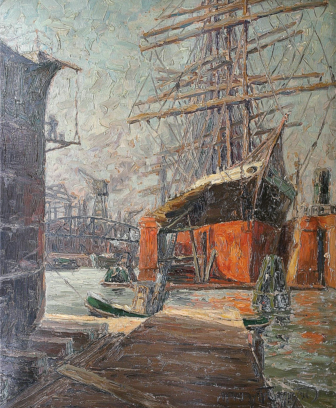 Viermaster im Dock (Reiherstiegwerke Hamburg)