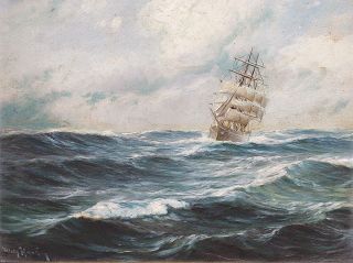 A sailing ship in the swell