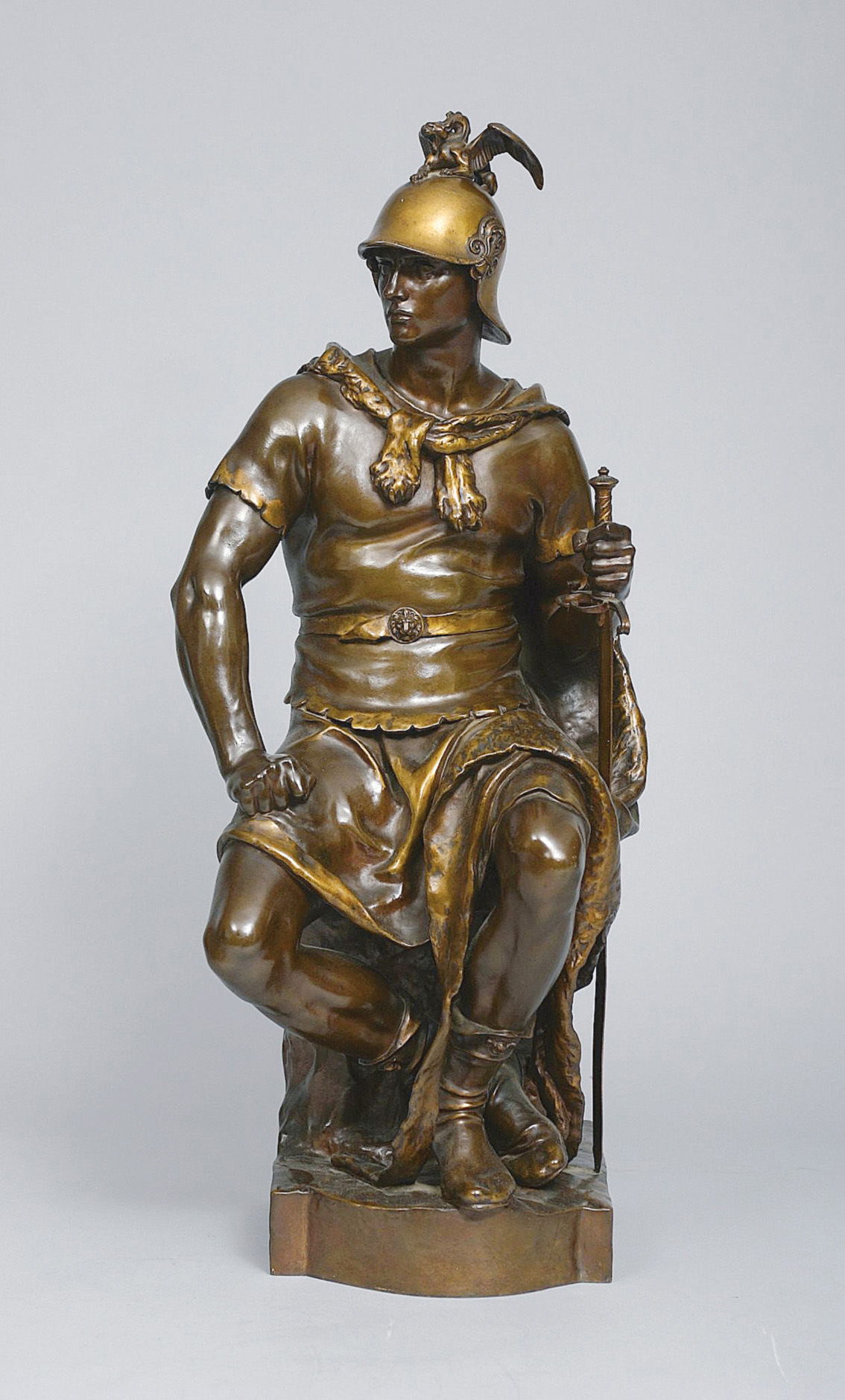A large bronze figure Military Courage'