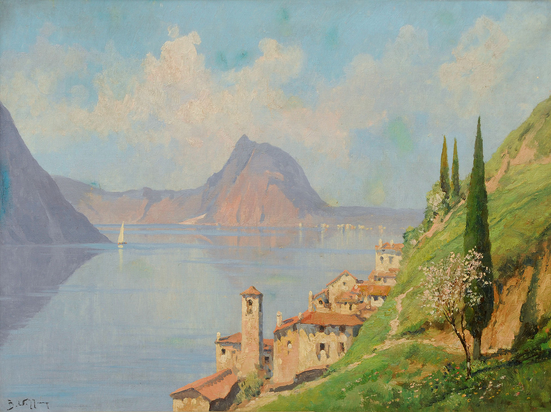 The Lake Lugano with Mount San Salvatore