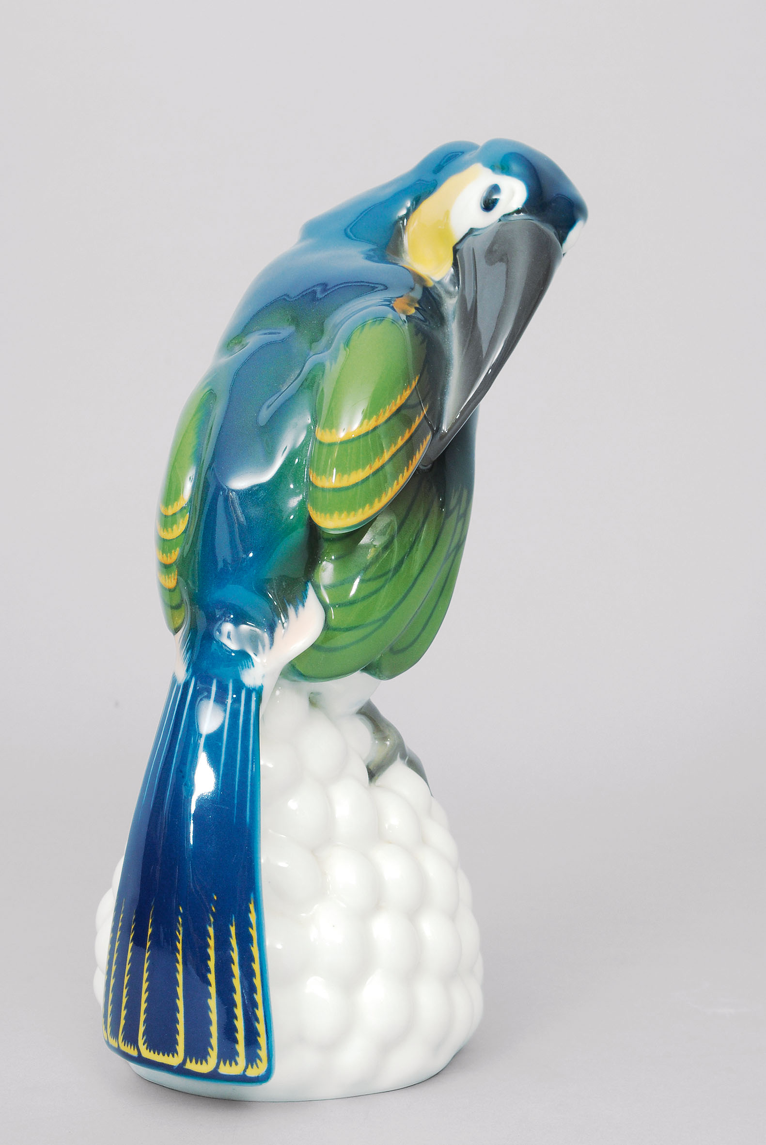 An Art-Nouveau animal figurine 'toucan' on grape stand