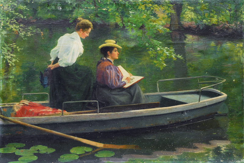 Marie Seeger and her Sister in a Boat