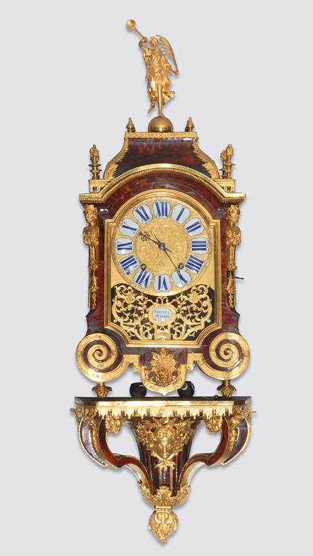 A very rare tortoiseshell mantle clock