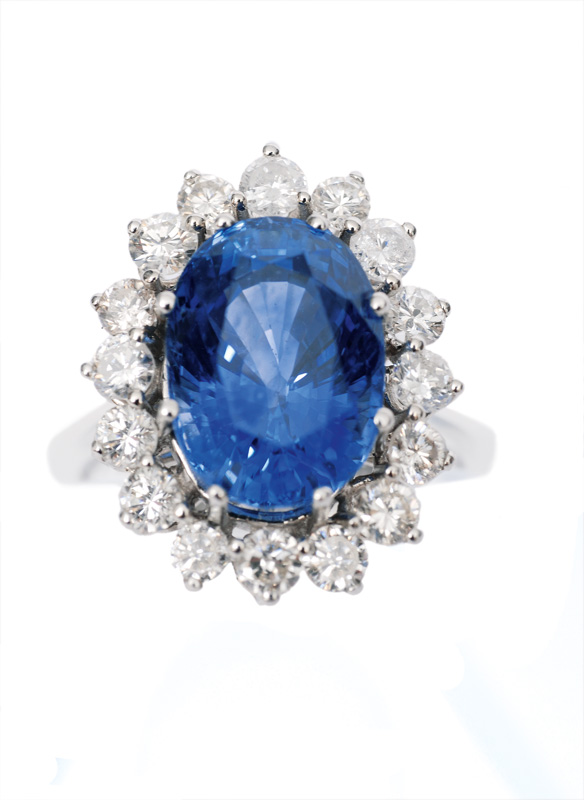 A high quality sapphire diamond ring