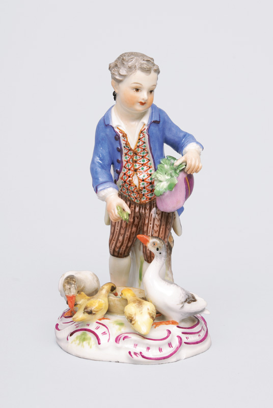 A figurine "Gardener"s child with geese"