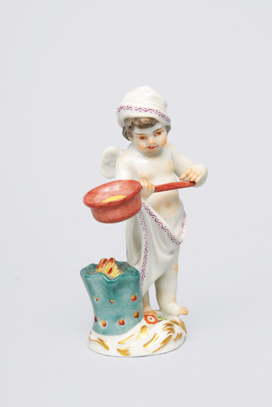 A figurine "Small disguised Amoretto with cooking pot"