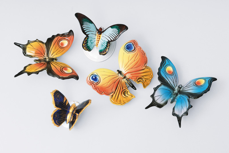 A set of 5 butterflies