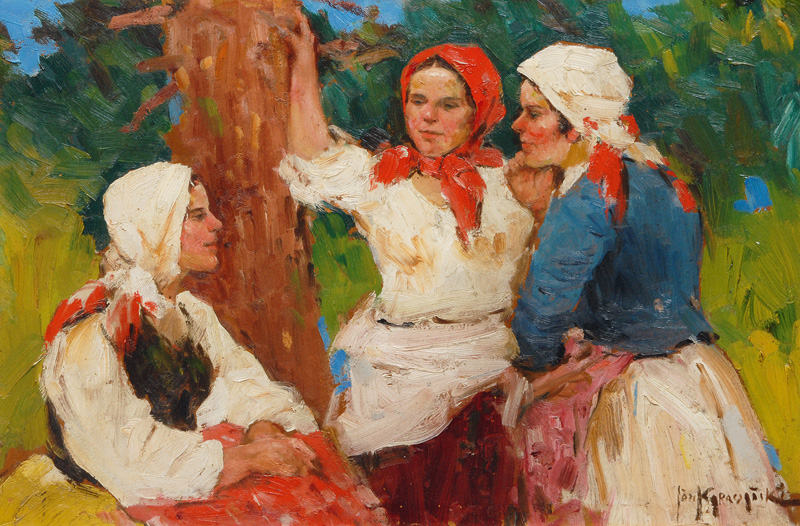 Three young Women chattering