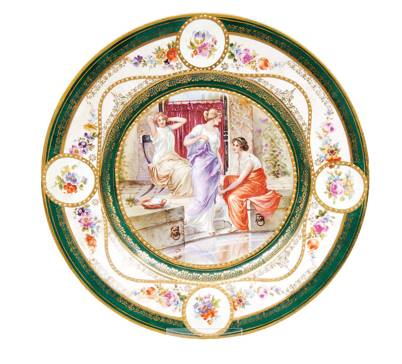 A plate "Ladies in the bath"