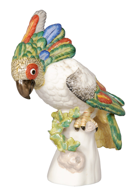 Kleine Figur "Kakadu" auf Astsockel