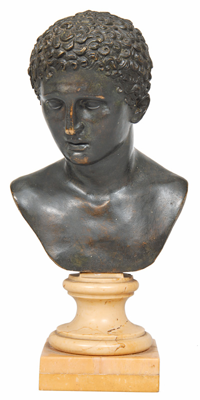 A small classical bronze bust "Young man"