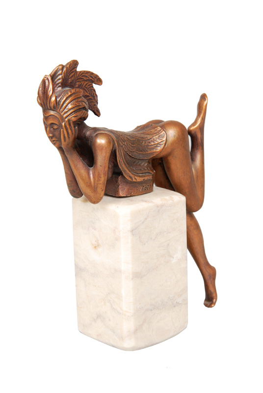 A bronze figure "Papagena" of the series  "Les beaux arts"
