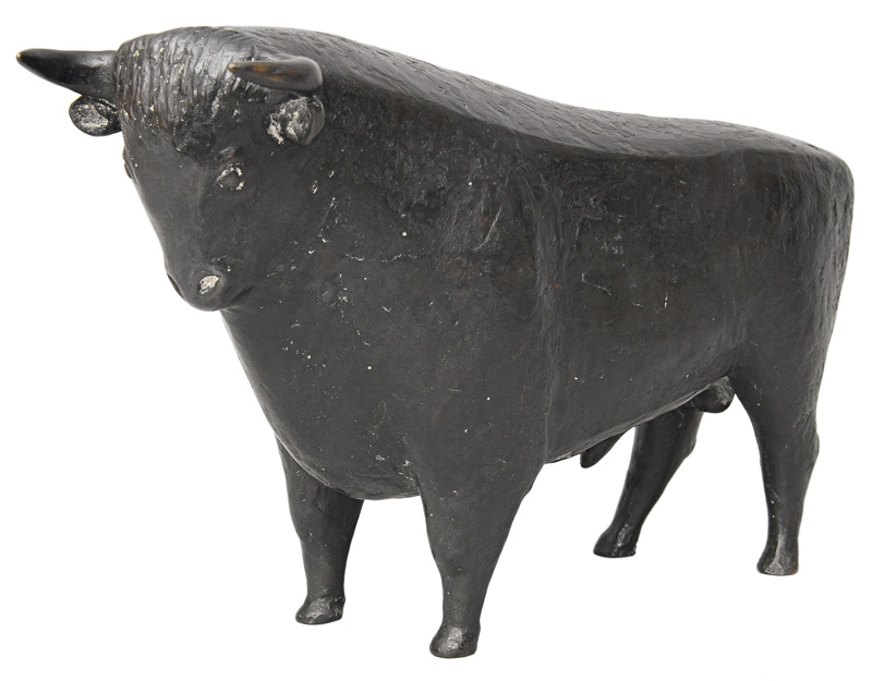 A pair of bronze figures "Bull" an "Bear"