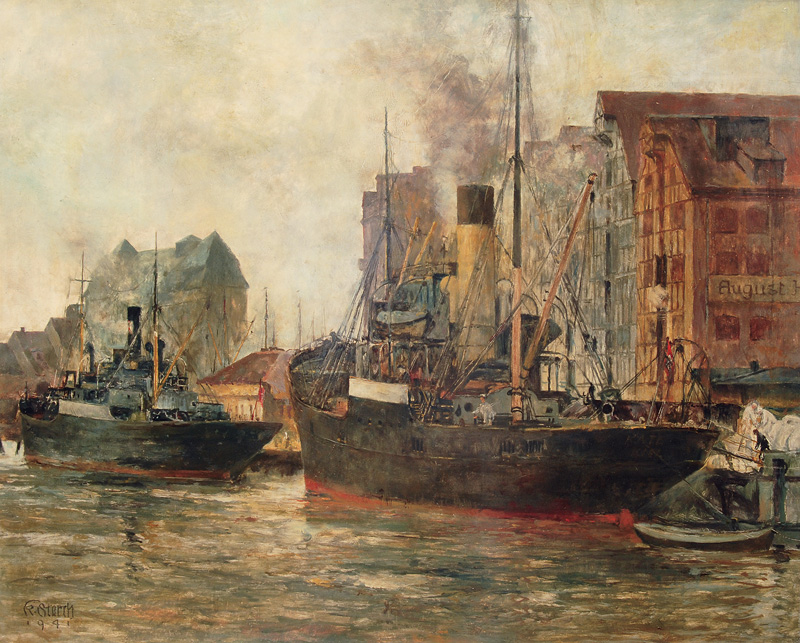 Der Dampfer Kate aus Kiel im Hafen von Königsberg