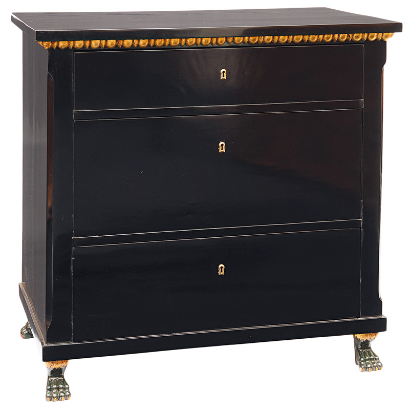 An ebonized Biedermeier chest of drawers