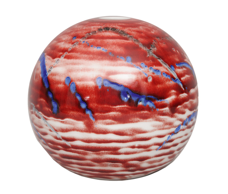 An exceptional globe vase "Red Planet" II
