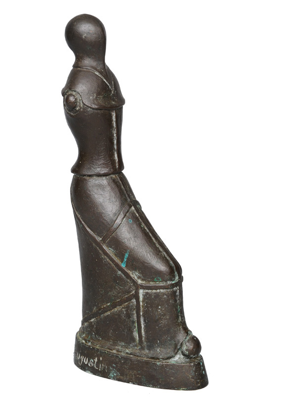 Bronze-Figur "Sitzende Gewandfigur"