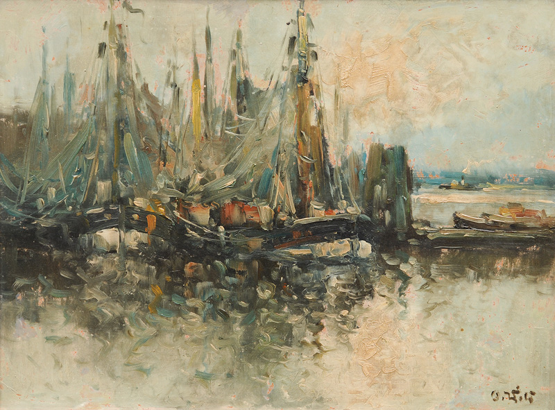 Fishing Boats in a Harbour