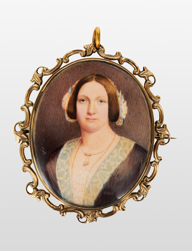 An early Victorian miniature portrait of a lady