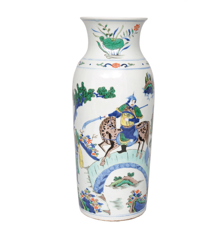 Doucai-Vase mit Reiterszenen