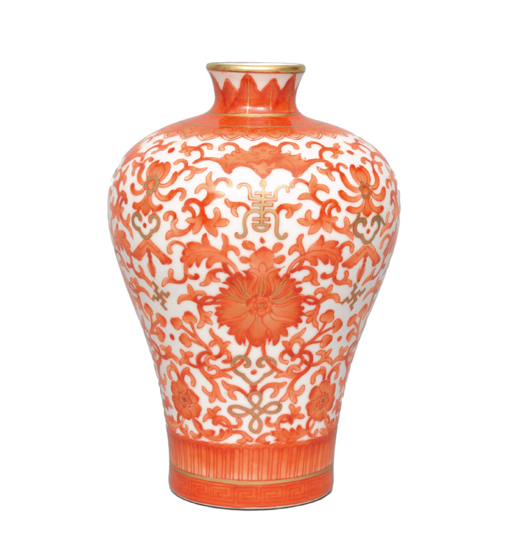 Mei-Ping Vase mit Fledermäusen und Glückszeichen