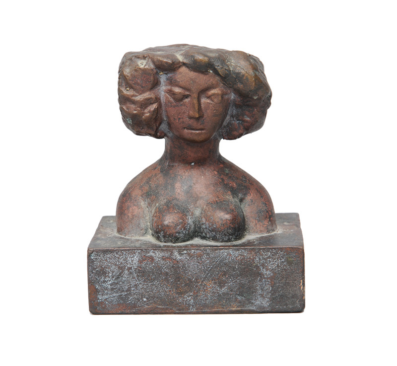 Bronze-Figur "Weiblicher Kopf"