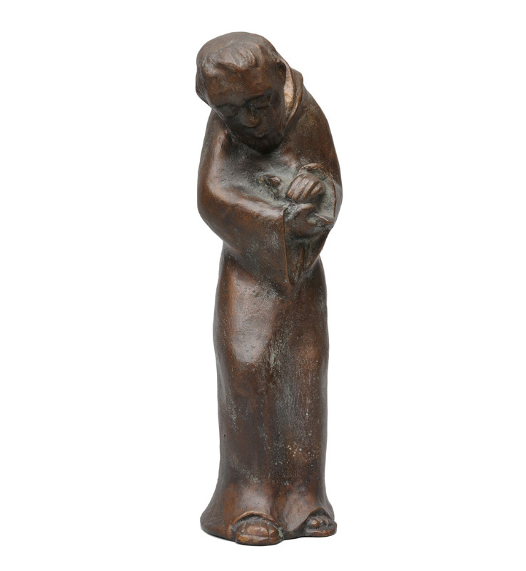 Bronze-Figur "Franz von Assisi mit Taube"