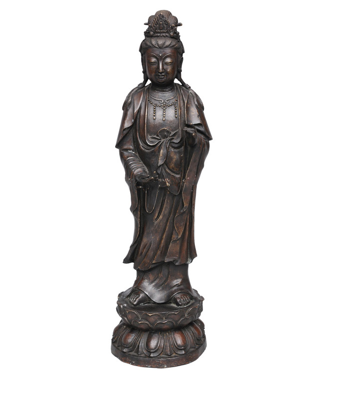 A tall bronze-figure "Guanyin"