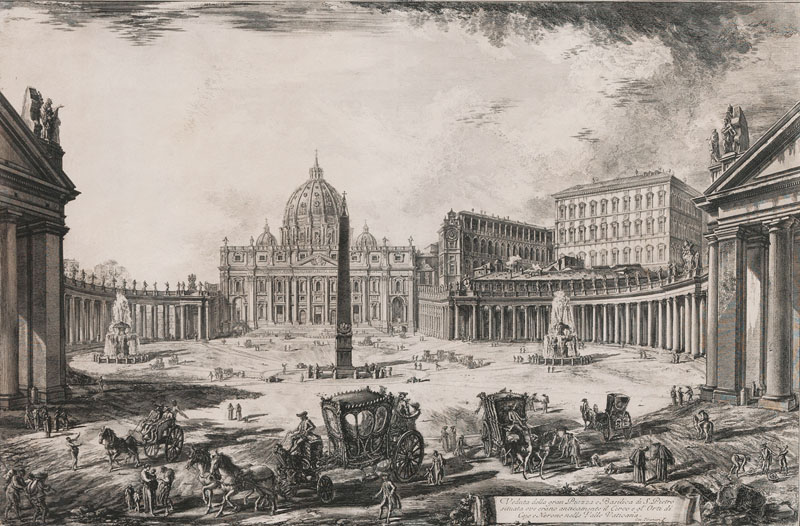 Veduta della gran Piazza e Basilica di S. Pietro