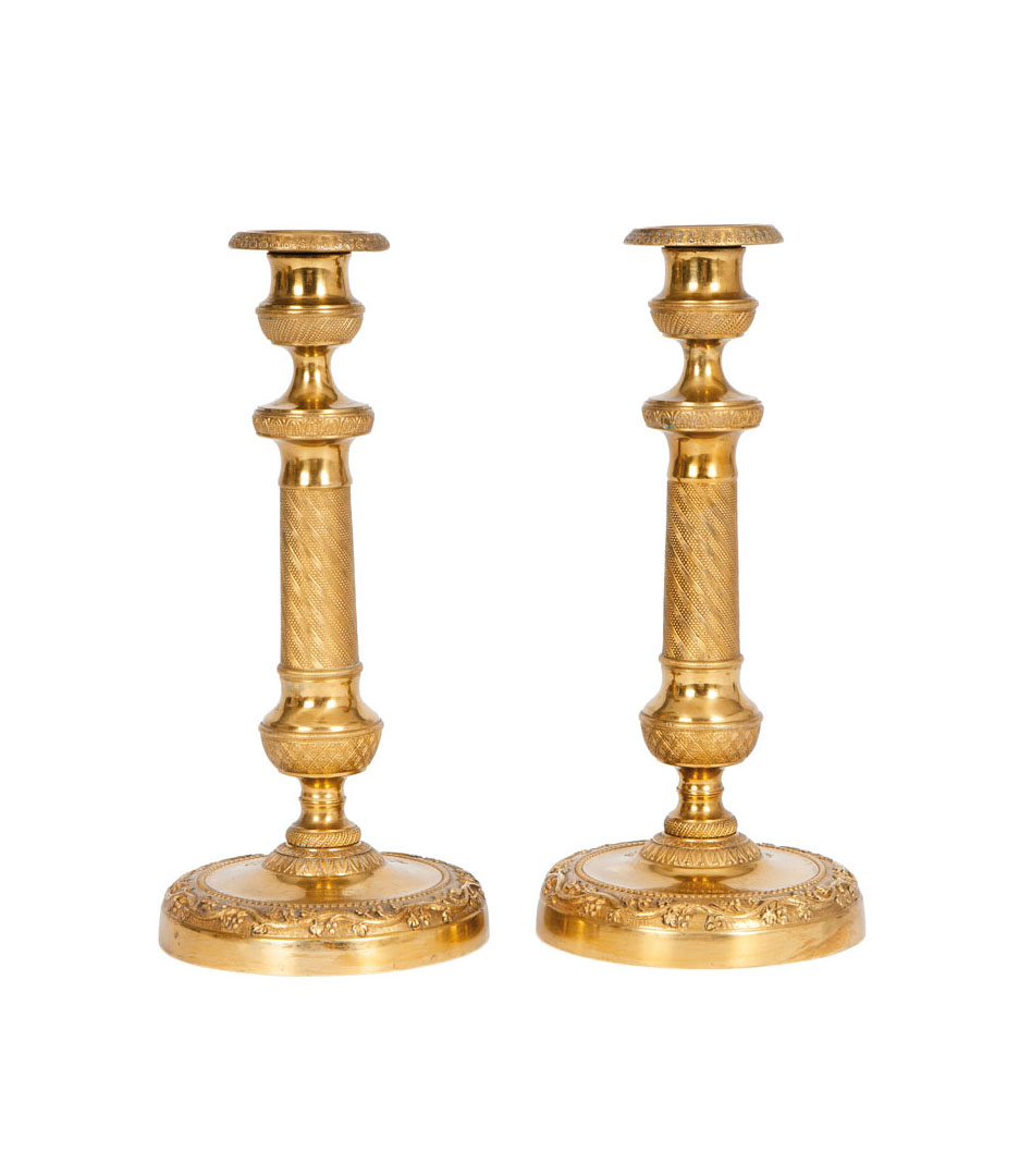 A pair of Biedermeier candlesticks