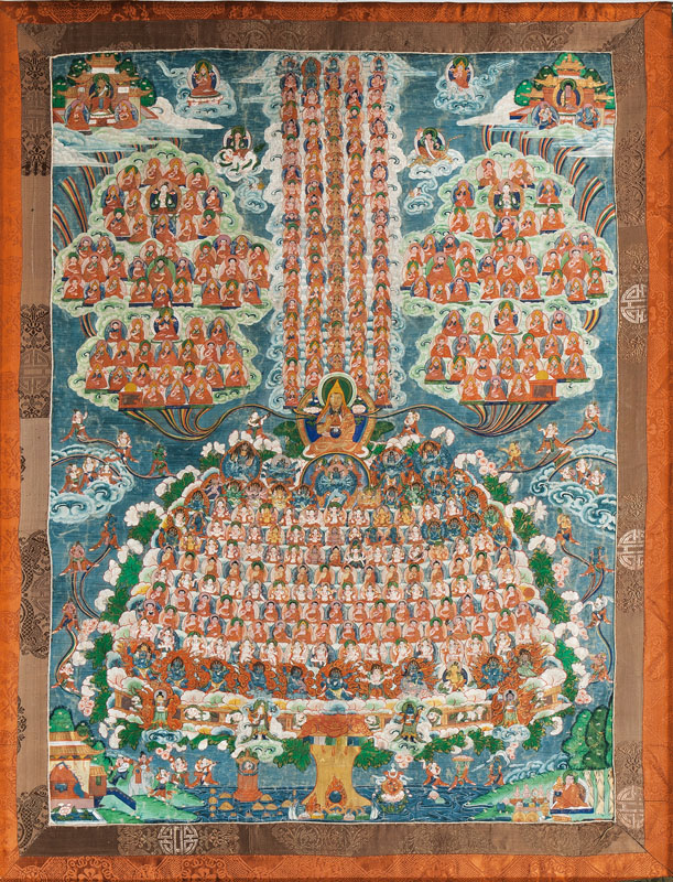 Thangka 'Buddhistischer Zufluchtsbaum'