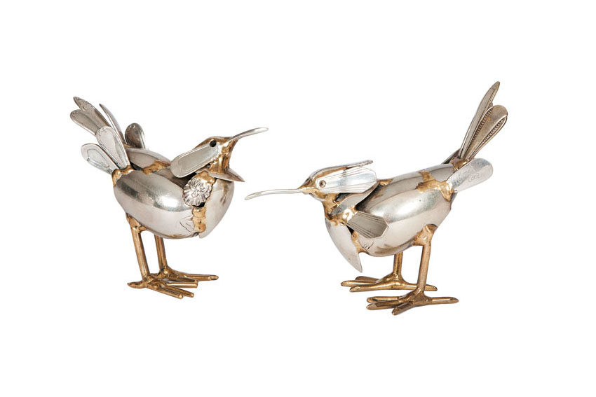 A set of two cutlery sculptures 'Birds'
