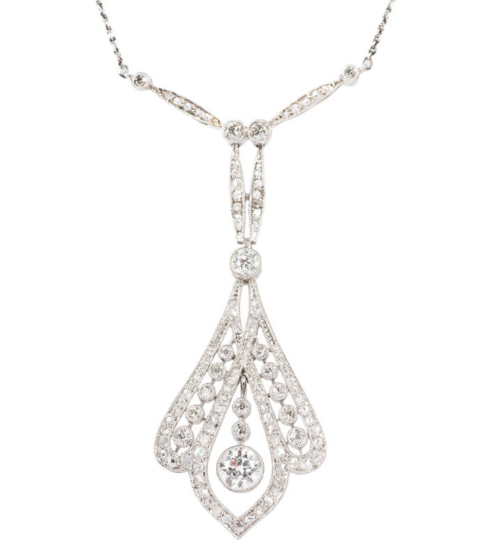 An Art-Nouveau diamond necklace