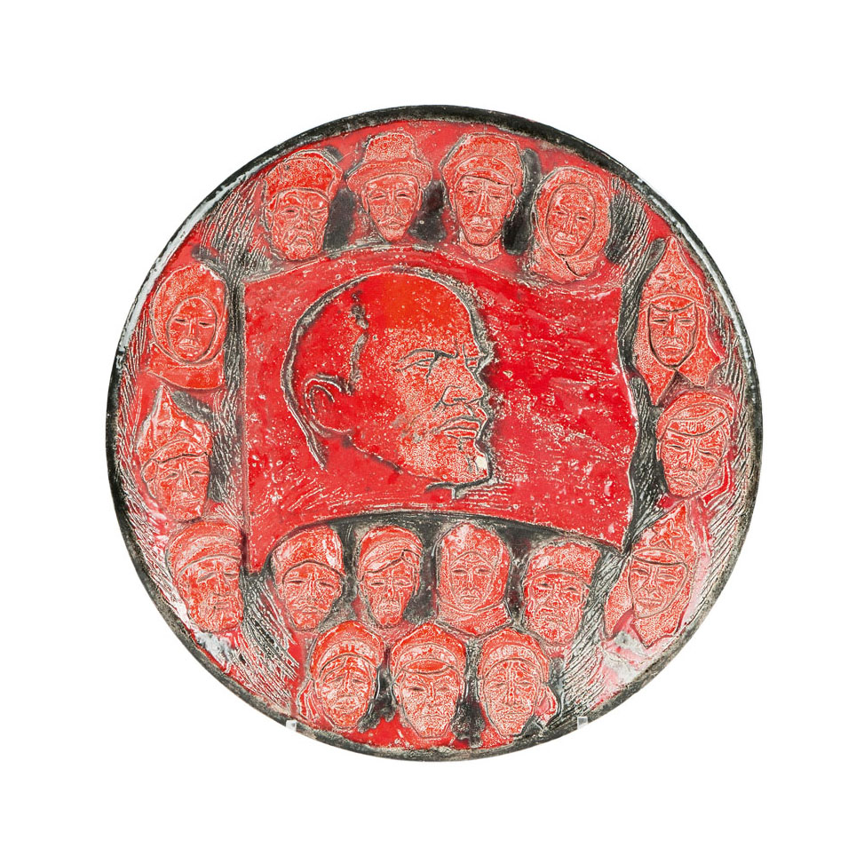 A faience relief plate 'Lenin'