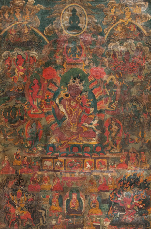 A thangka with deities from the Bon-school