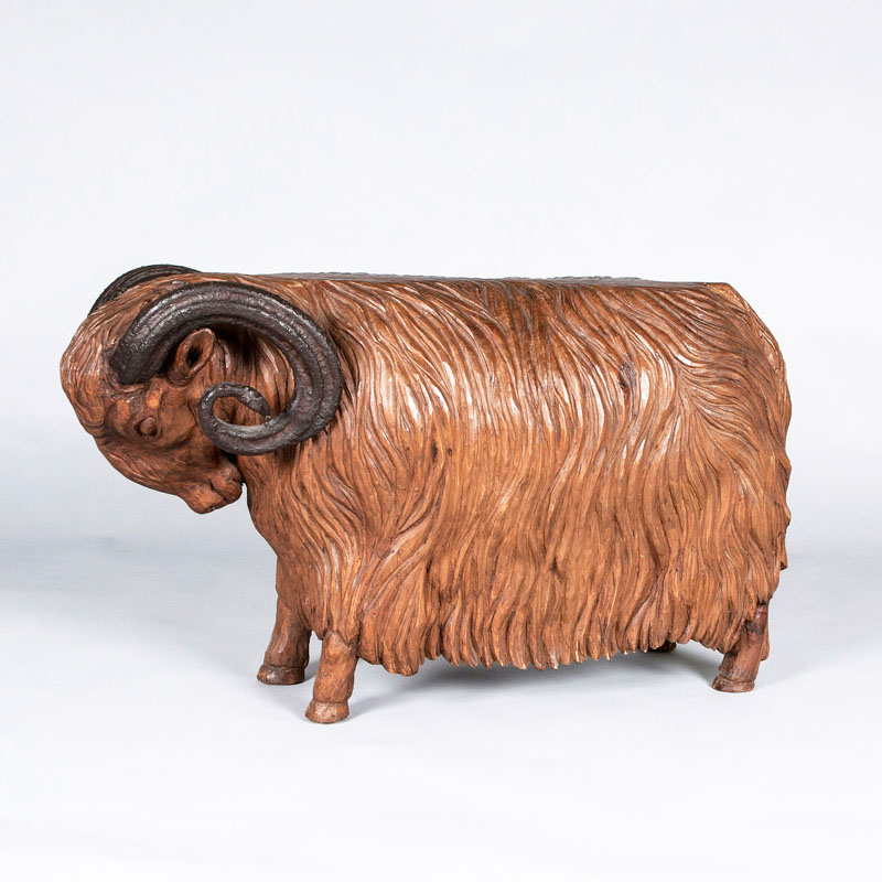 A wooden sculpture 'Heidschnuck sheep'