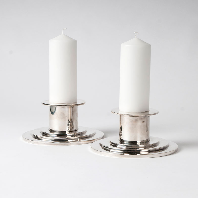 A pair of Art Deco candleabra