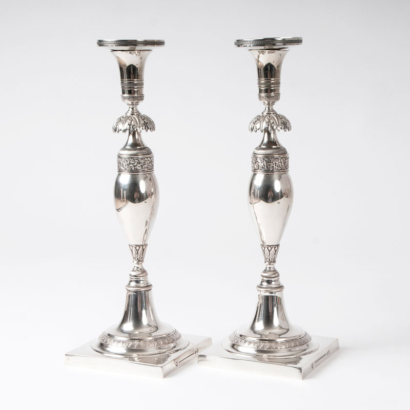 A pair of Biedermeier candlesticks