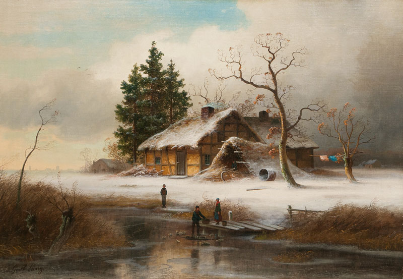 Landscape with Children by a Frozen River