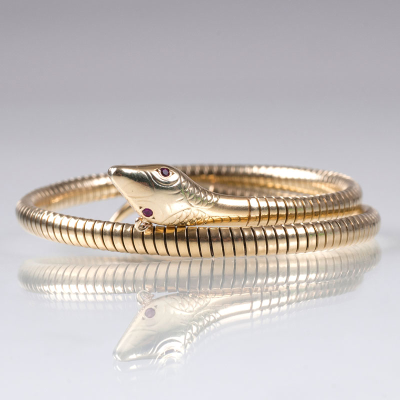 A golden bangle bracelet 'Snake'