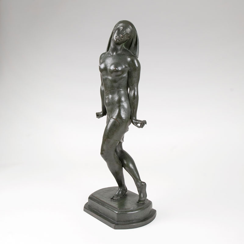 An art déco bronze sculpture 'dancer'
