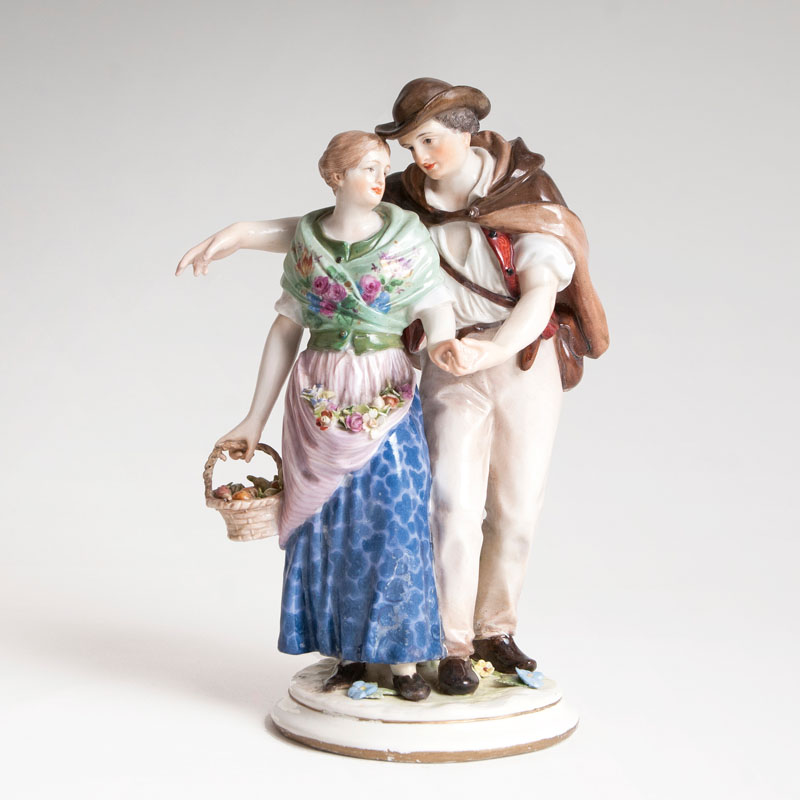 A porcelain group 'Return Home from the Field'