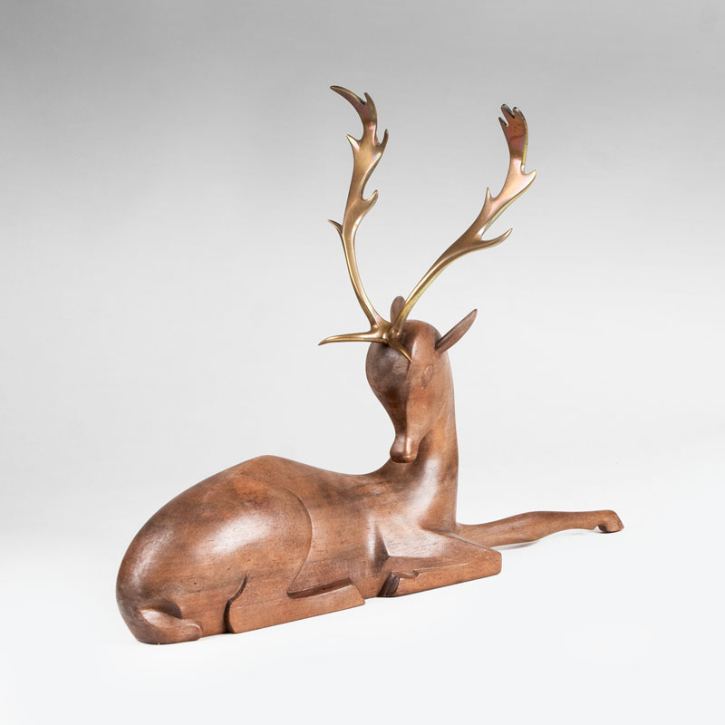A sculpture 'Lying deer'