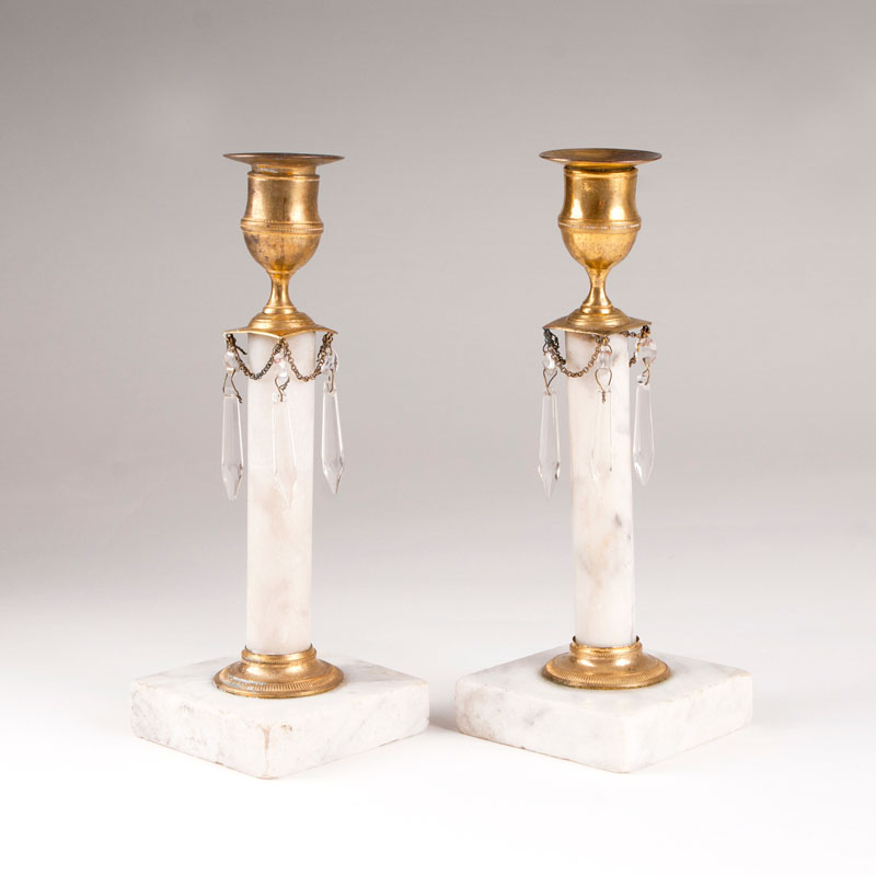 A pair of Gustavian table candle holders