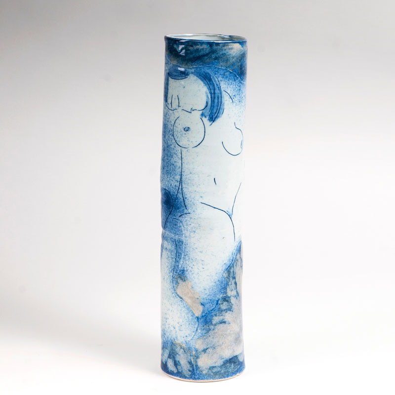 A modern Chinese porcelain Vase with female nudes